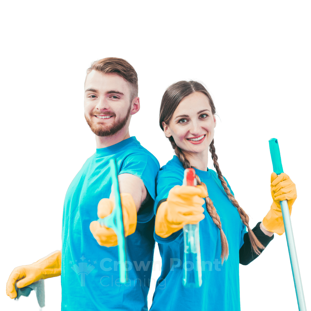 Best commercial cleaning company in Charlotte graphic showing the Charlotte area skyline